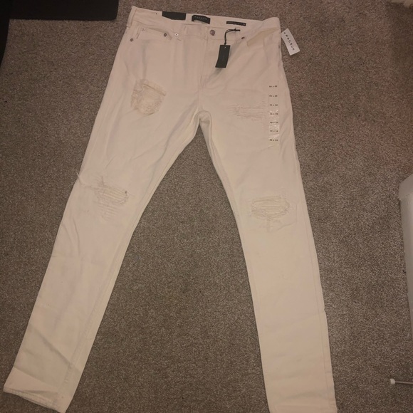mens cream skinny jeans